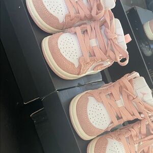 Jordan Kids High-Top Sneakers in Pink and White